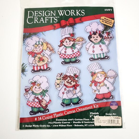 Design Works Cooking Up Christmas Plastic Canvas Ornament Kit 1687 3"x4" USA - Picture 1 of 5